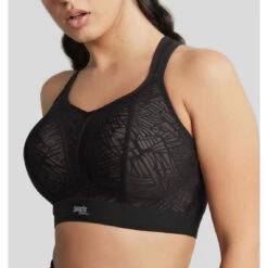 Panache Soutien-gorge Sportif Armatures En Maille à Bretelles Larges - Noir